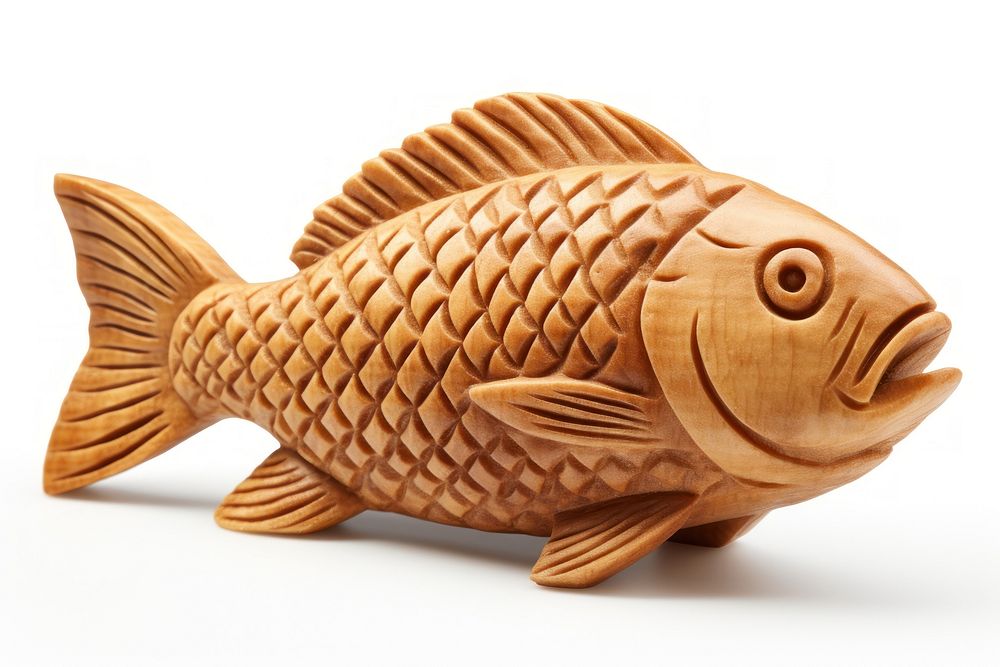 Handcrafted wooden fish sculpture