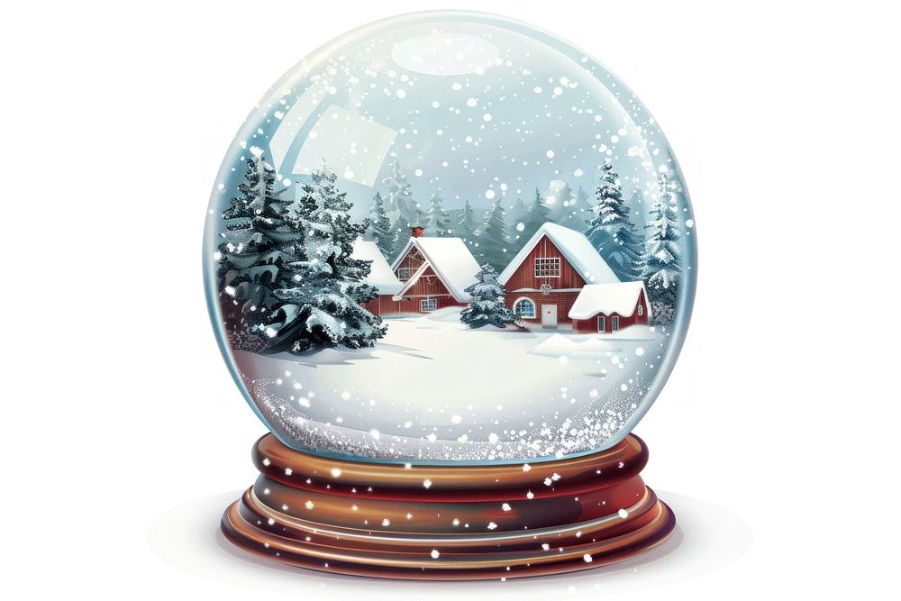 Winter snow globe illustration