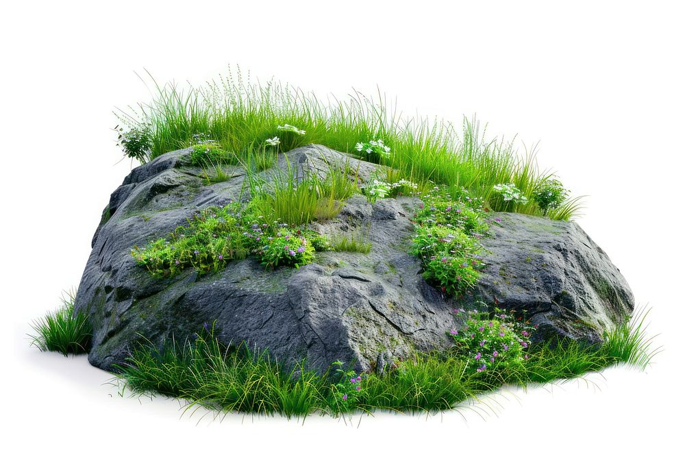 Natural rock with lush vegetation