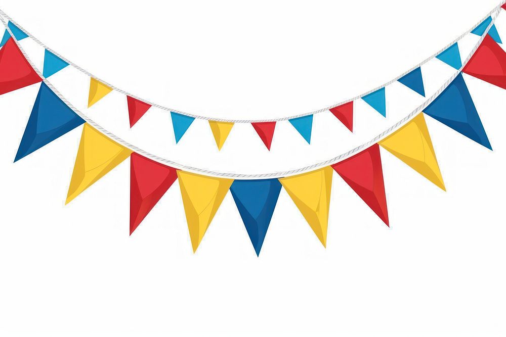 Colorful festive triangle bunting illustration