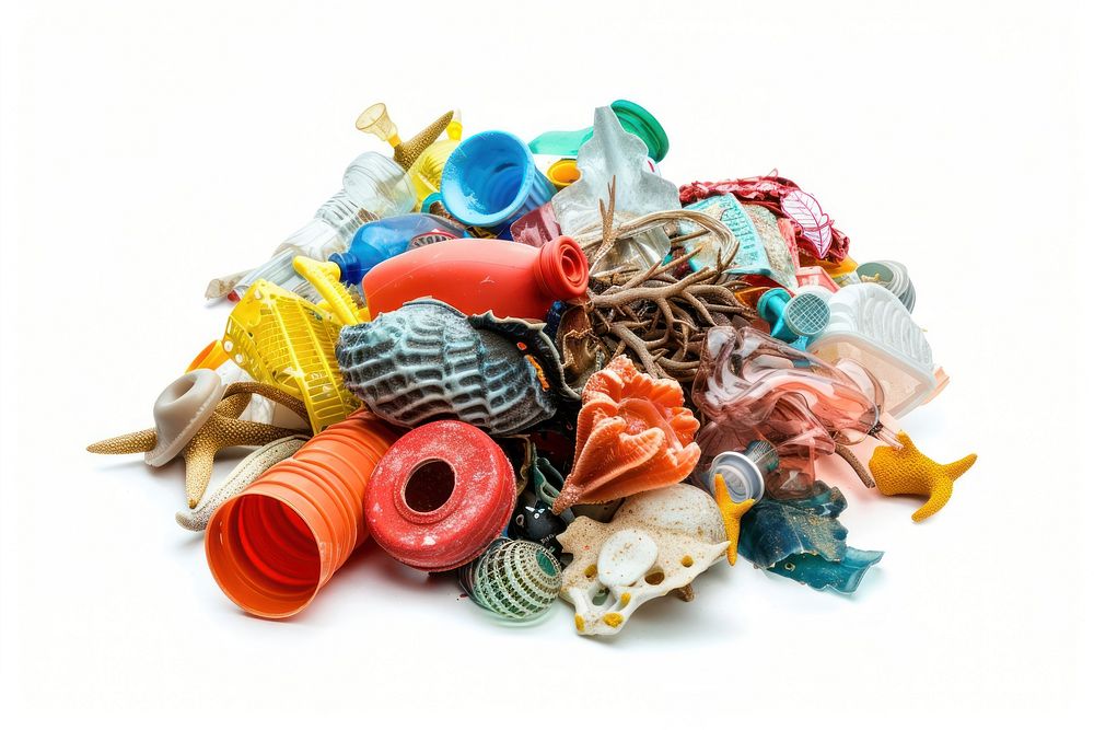 Colorful plastic ocean debris