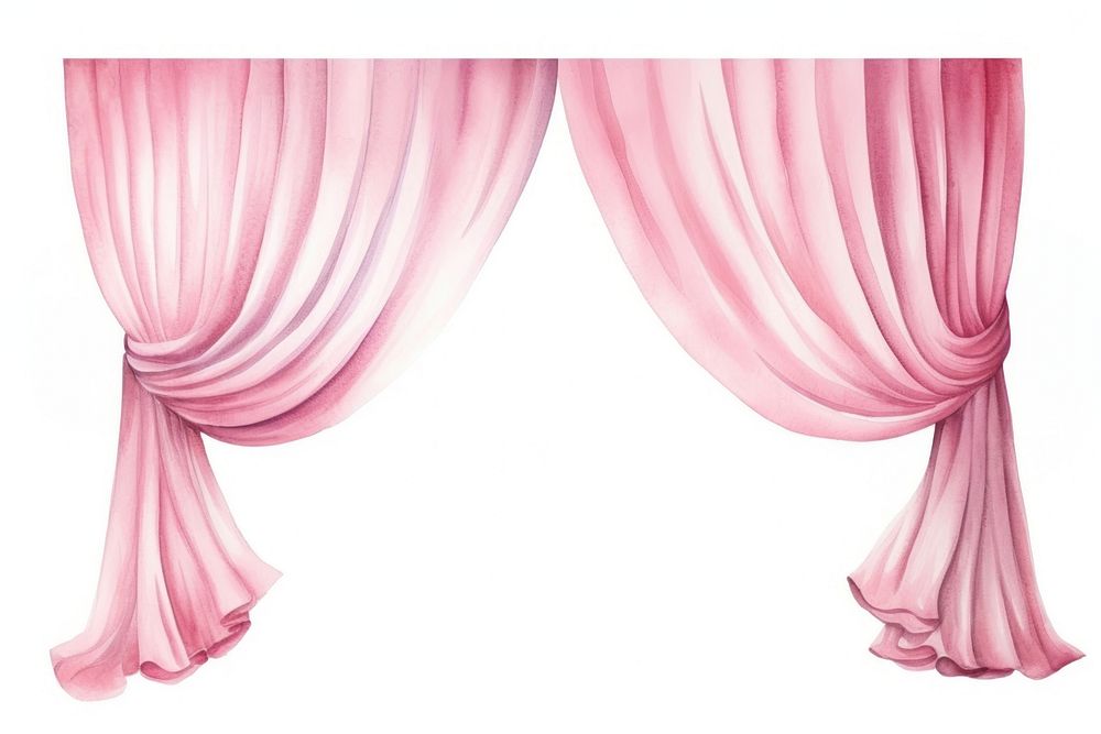 Elegant pink draped curtains illustration