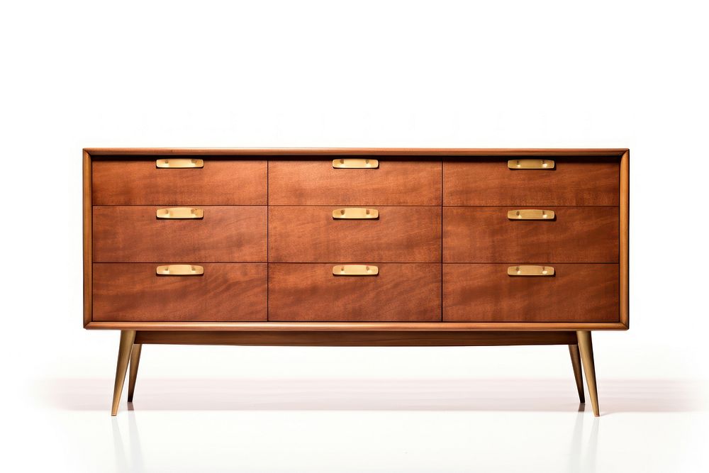 Elegant wooden mid-century dresser