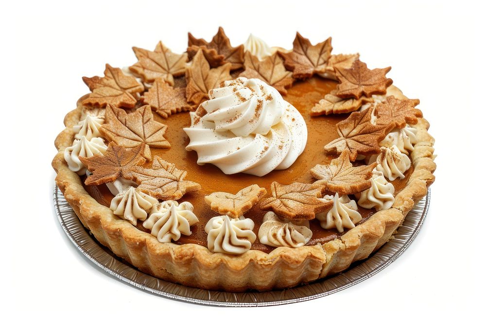 Autumn-themed pumpkin pie dessert