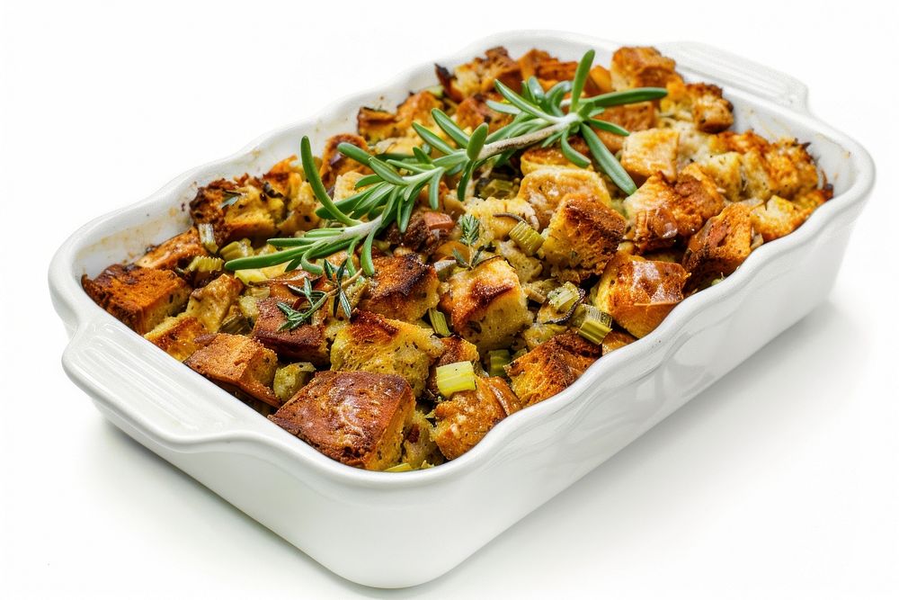 Savory herb bread stuffing dish