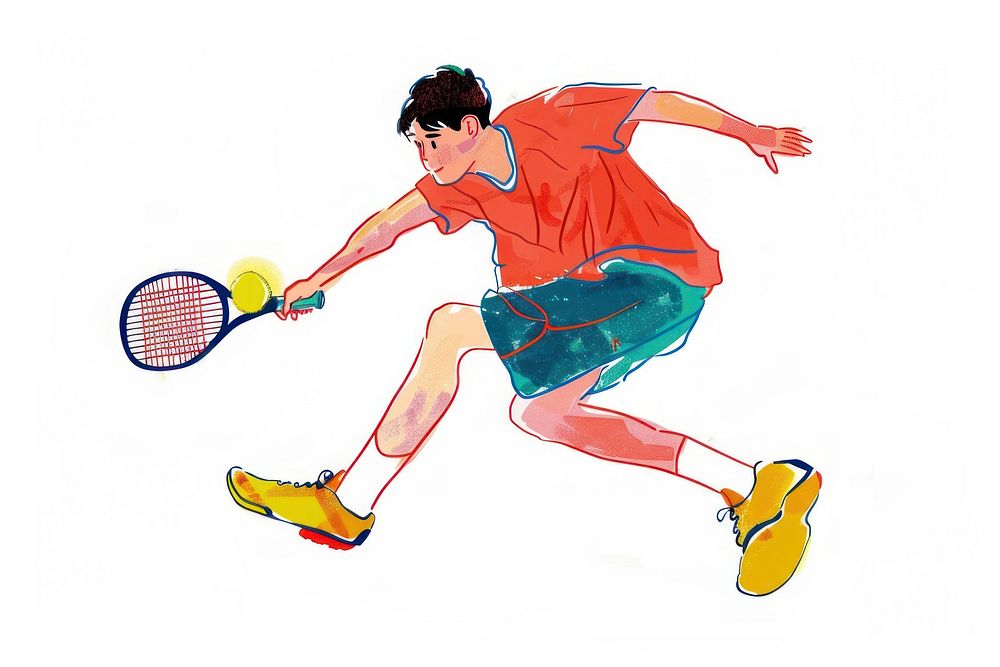 Dynamic tennis player illustration