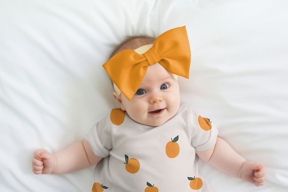 Bow headband mockup, baby accessory psd