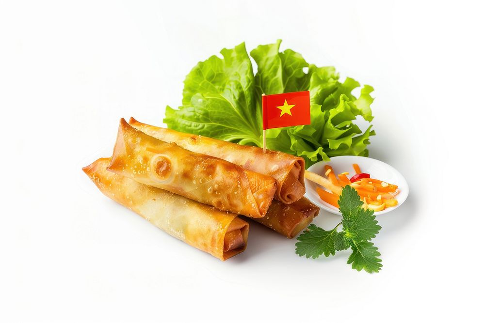 Vietnamese spring rolls lettuce herbs