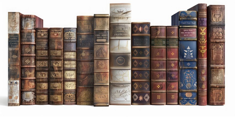 Vintage leather-bound books collection