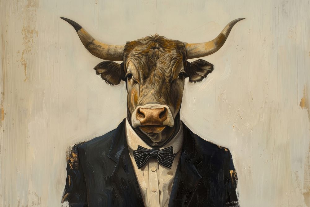 Bull in suit illustration | Free Photo Illustration - rawpixel