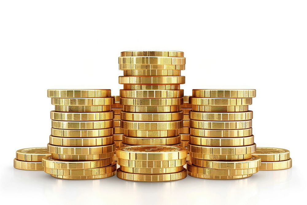 Stacked golden coins wealth