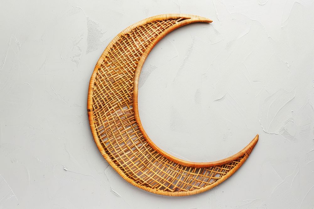 Woven crescent moon decor