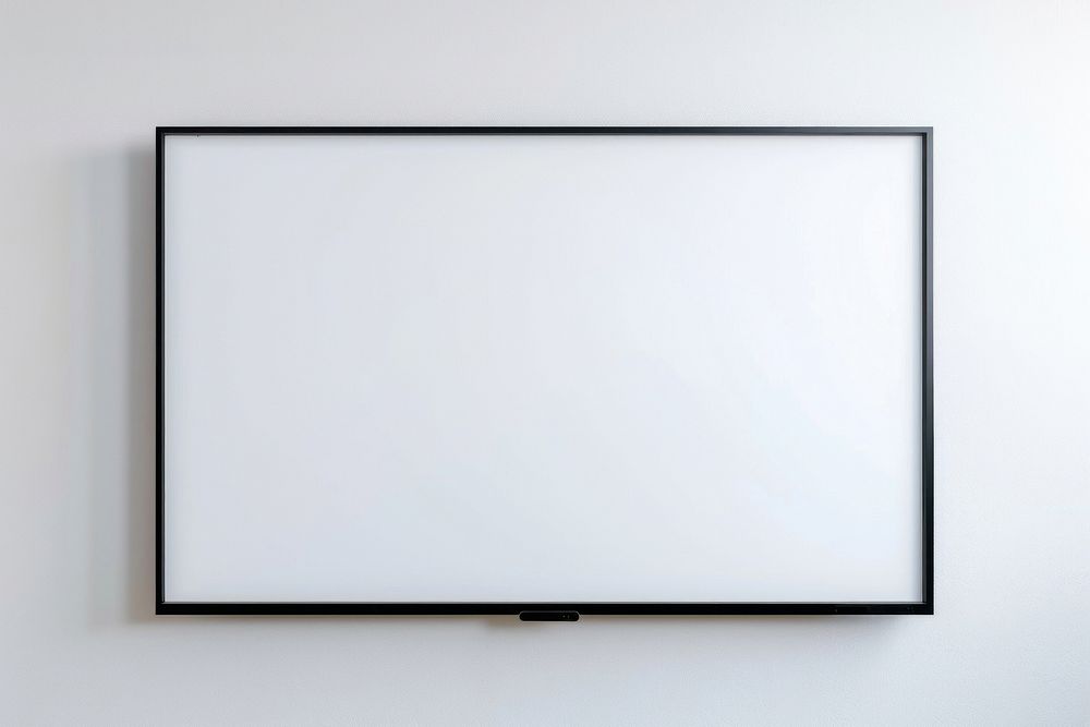 Modern blank whiteboard wall-mounted