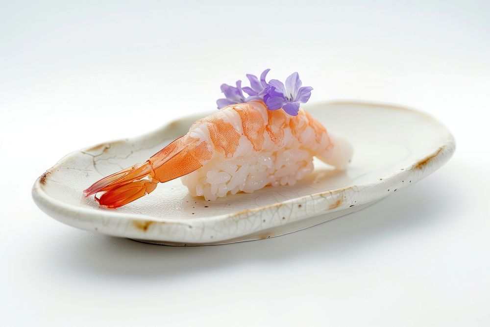 Elegant shrimp sushi dish