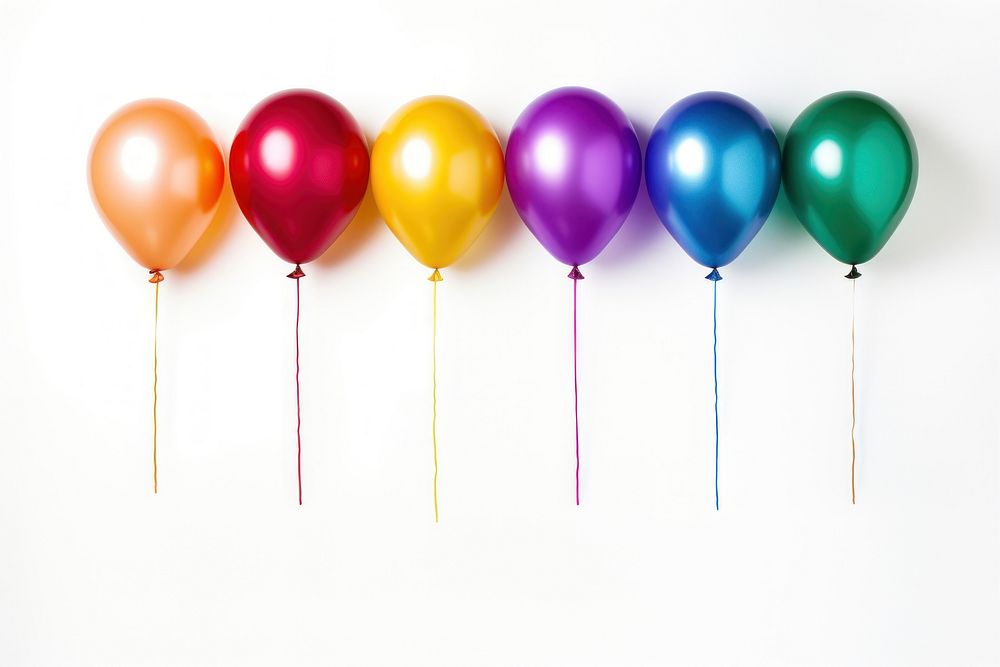 Colorful balloons in a row