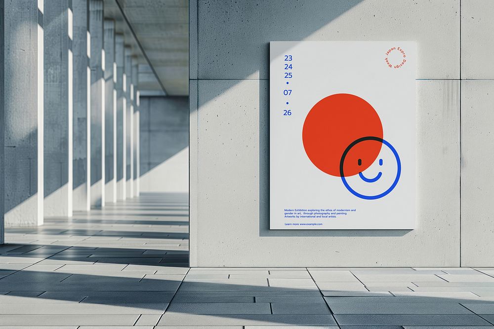 Wall poster mockup psd