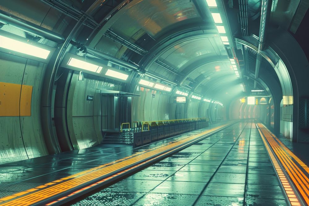 Futuristic underground subway station design