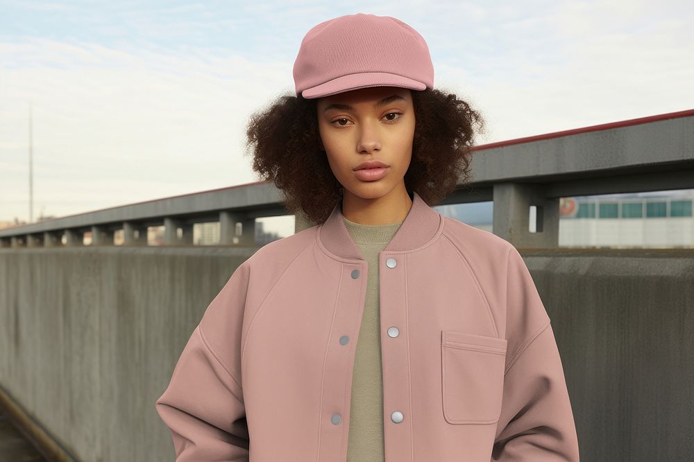 Women's jacket mockup, apparel psd