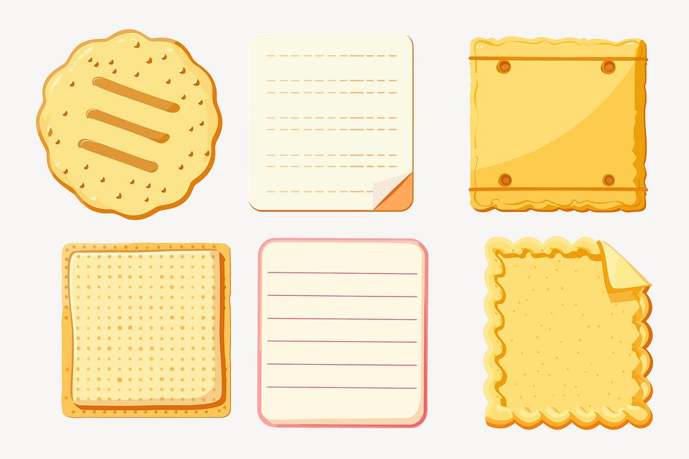 Bread sticky notes illustration vector set