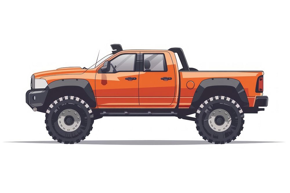 Orange off-road pickup truck illustration