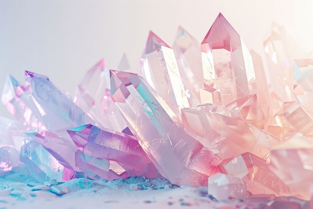 Vibrant pastel crystal formations