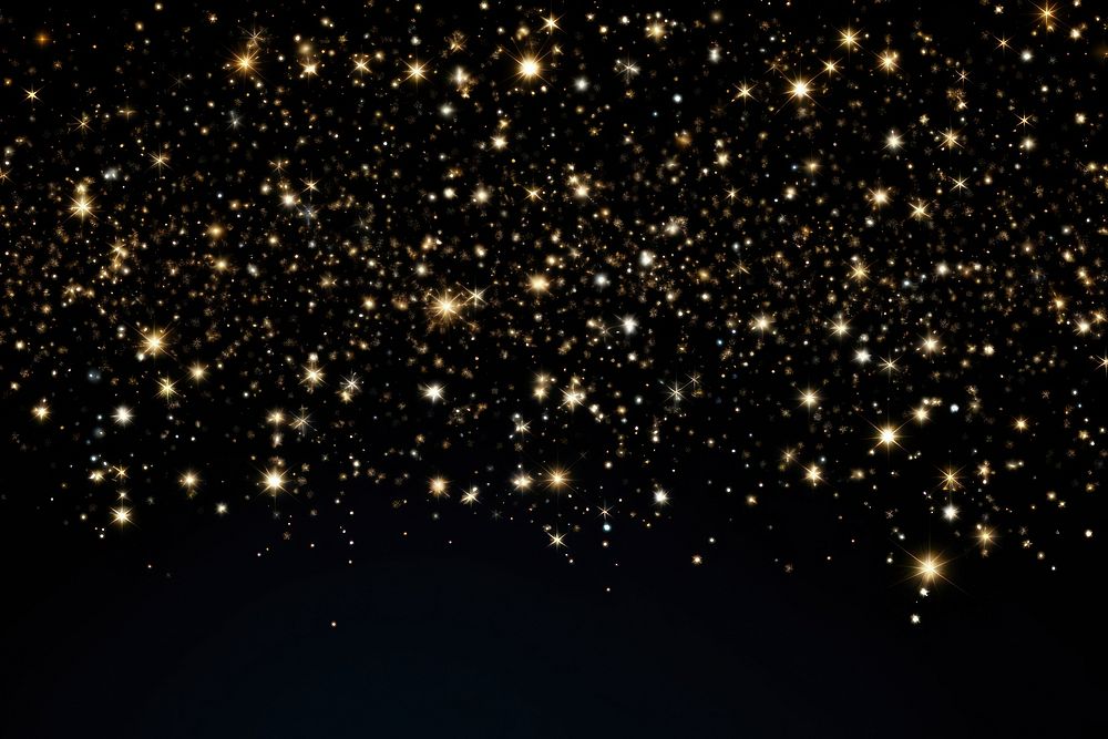 Golden stars night sky illustration