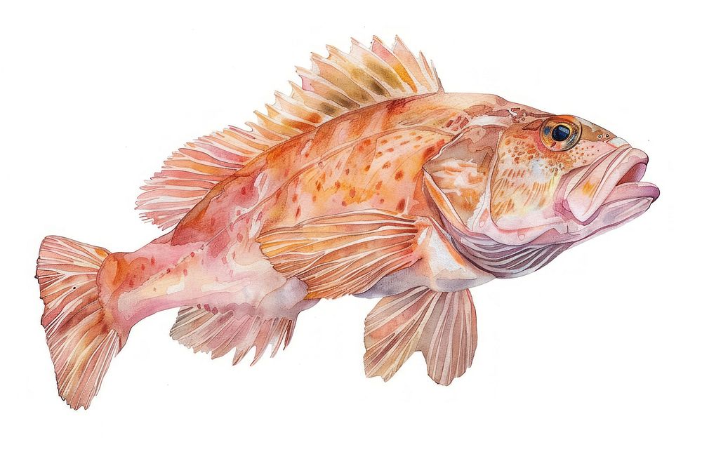 Vibrant watercolor fish illustration