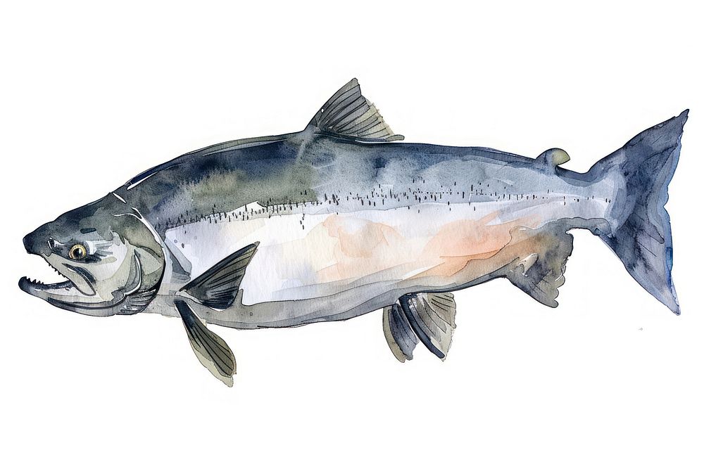 Watercolor fish illustration art