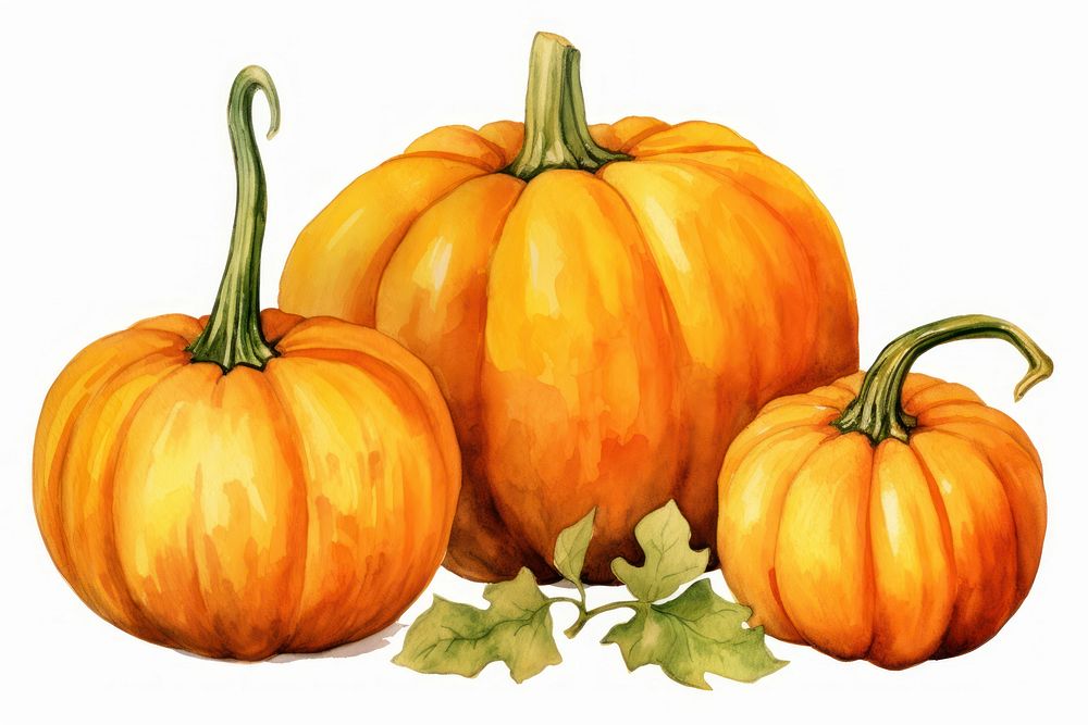 Vibrant autumn pumpkins illustration