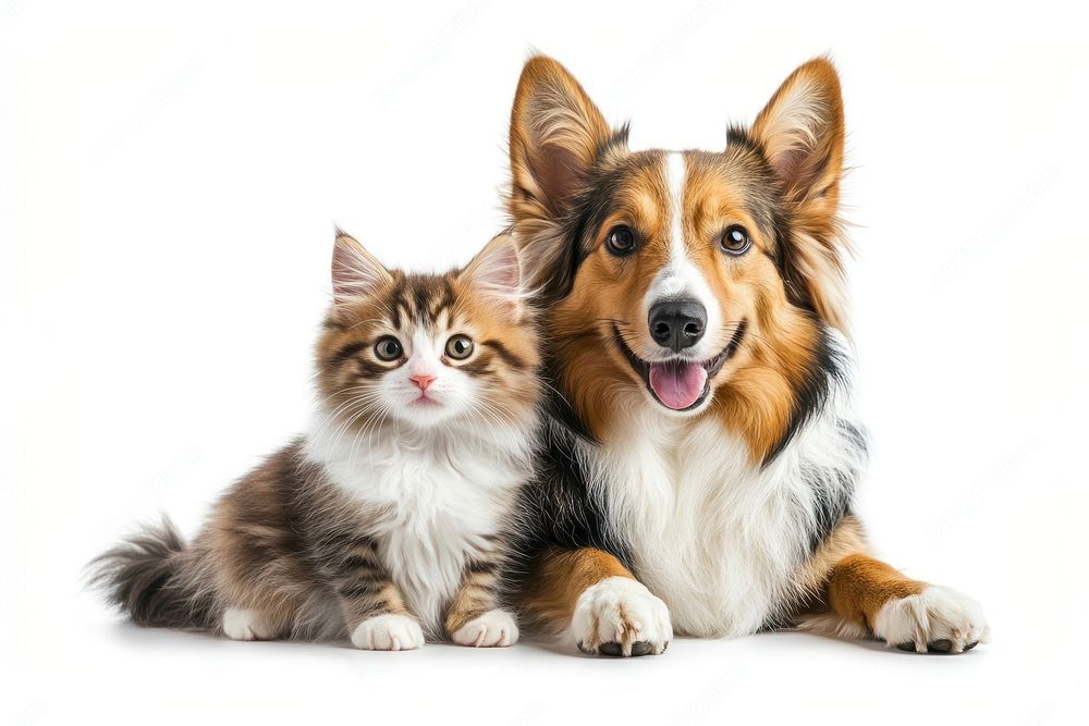 Adorable kitten and dog duo