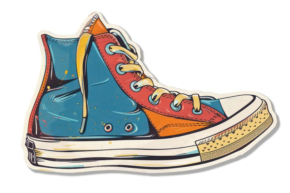 Colorful high-top sneaker illustration