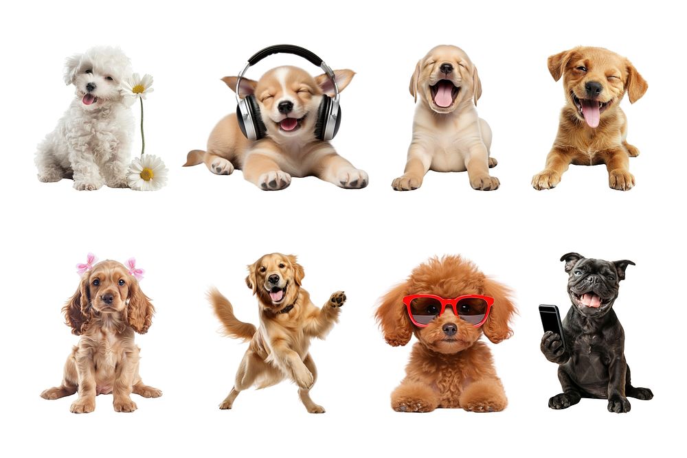 adorable-playful-dog-design-element-free-photo-rawpixel