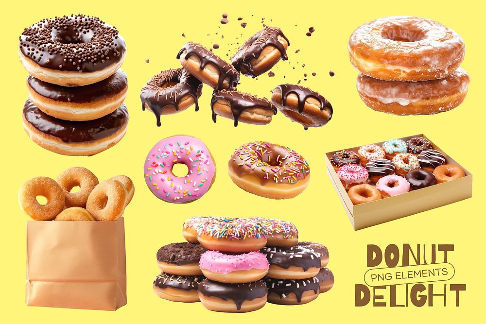 Donut design element set