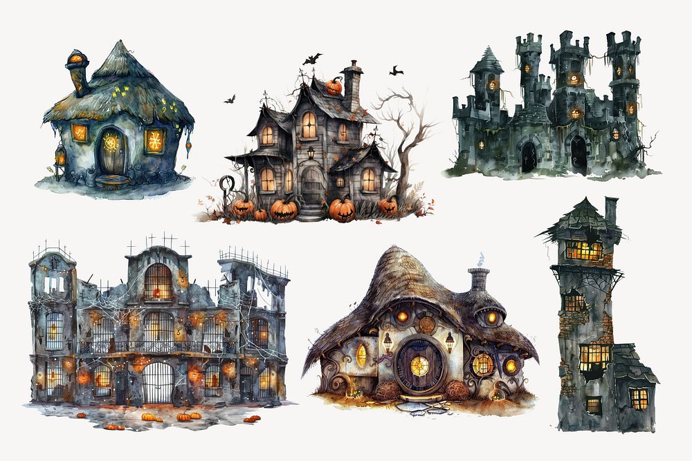 Spooky dwelling design element set