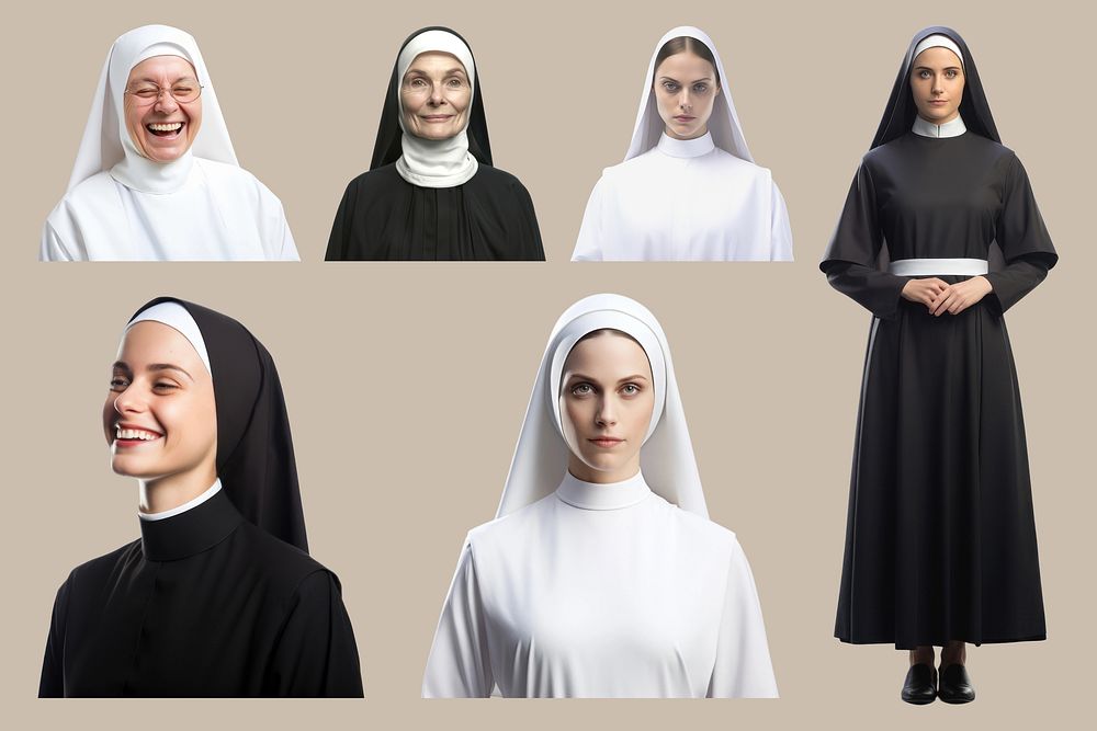 Nun design element set