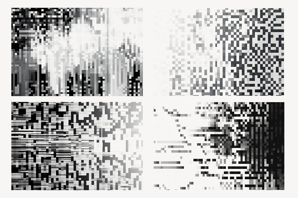 Pixelated overlay effect design element set