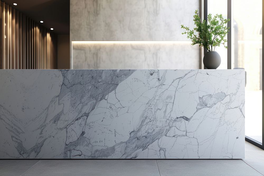 Modern minimalist marble reception desk