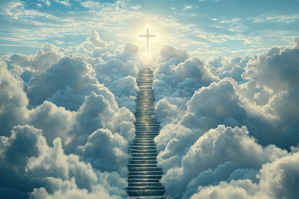 Heavenly staircase leads to cross