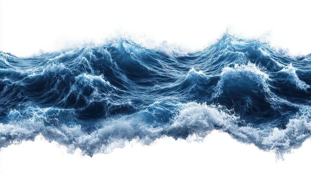 Dynamic ocean waves crashing powerfully