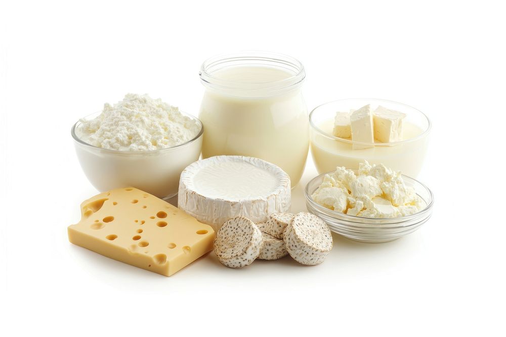 Assorted dairy products on display