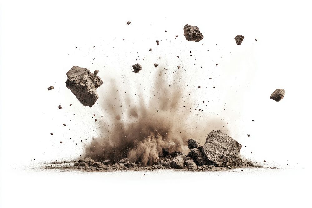 Exploding rocks with dust particles | Free Photo - rawpixel