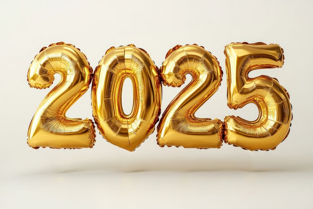 2025 balloons gold year. Free Photo rawpixel