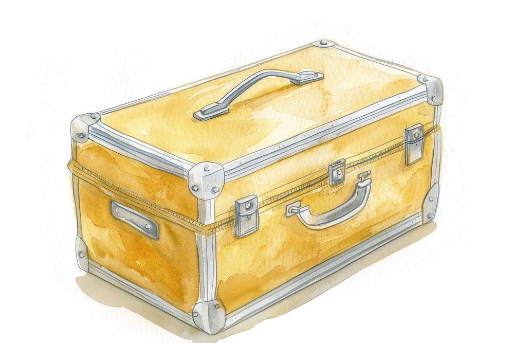 Vintage suitcase watercolor illustration