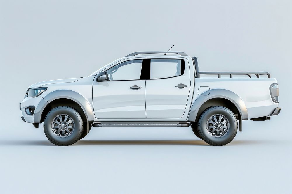 Sleek white pickup truck design