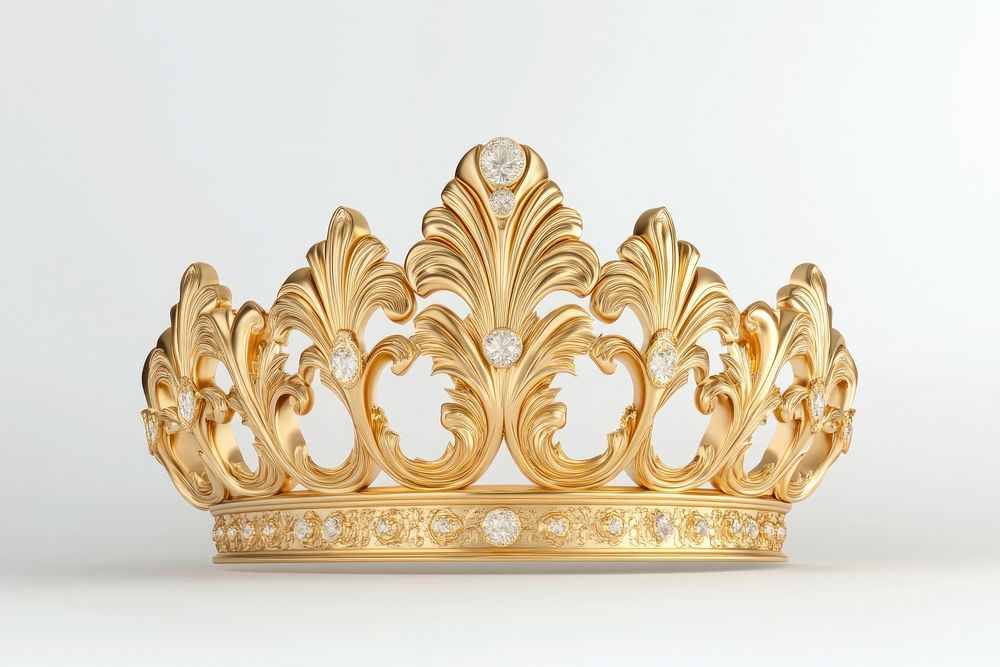 Elegant golden ornate crown design