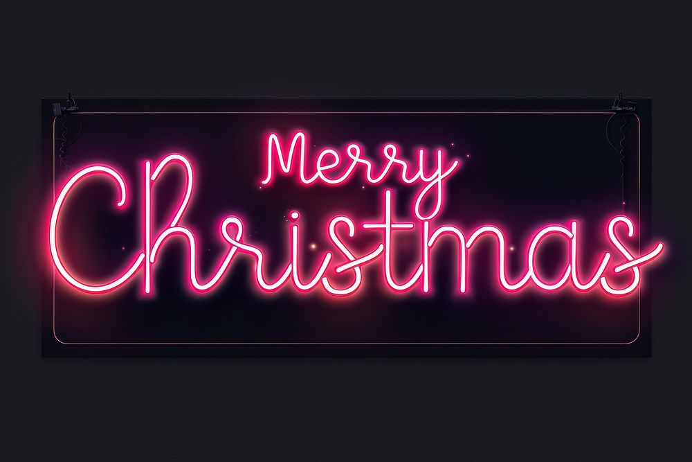 Festive neon Merry Christmas sign