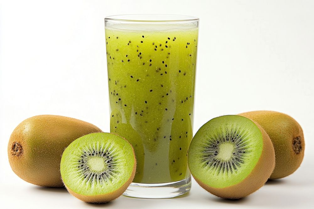 Fresh kiwi juice and fruits