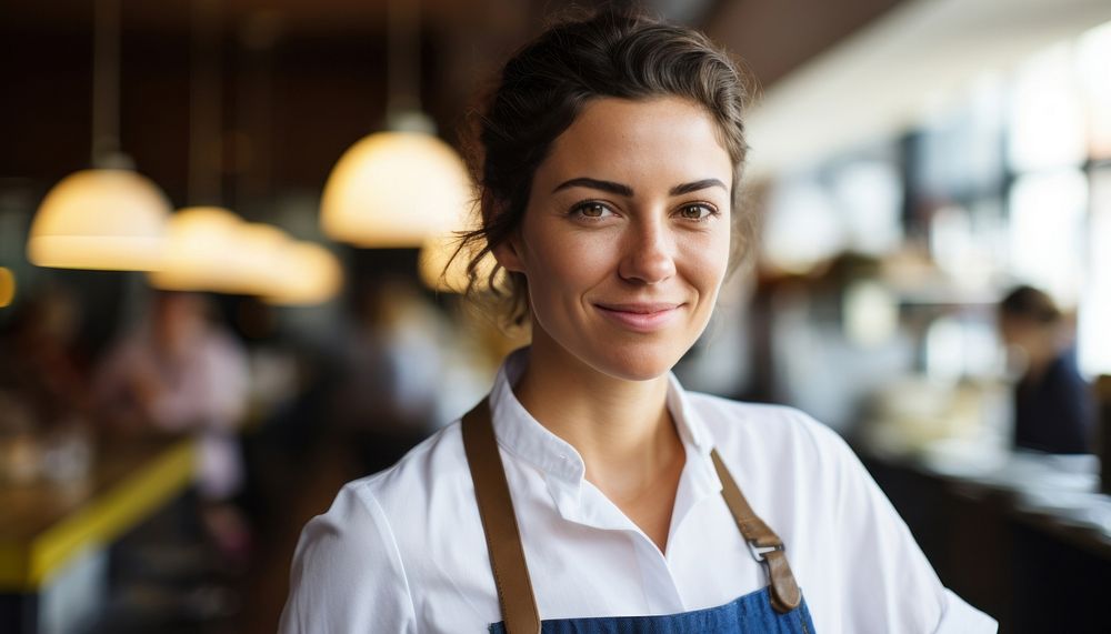 Confident chef in modern kitchen