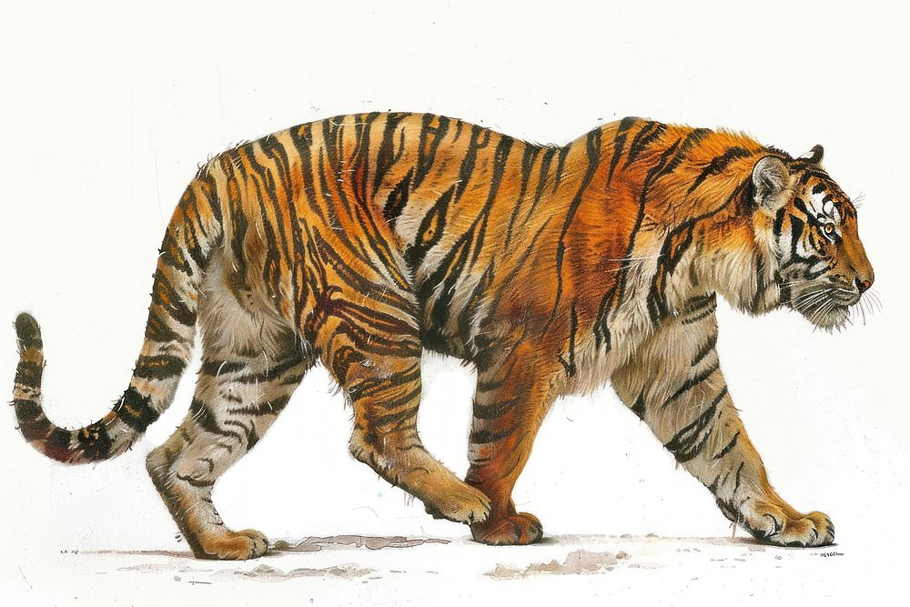 Majestic tiger wildlife illustration