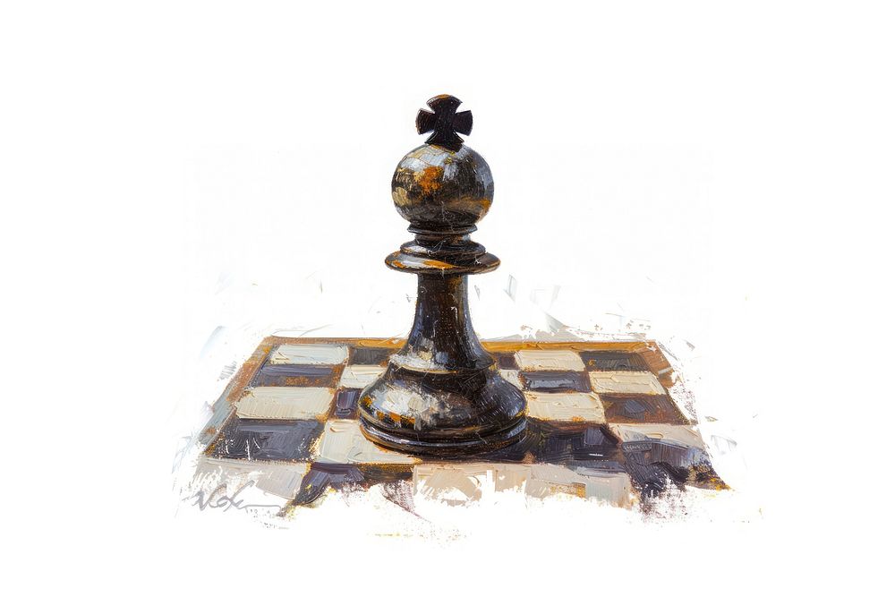 Abstract chess pawn painting